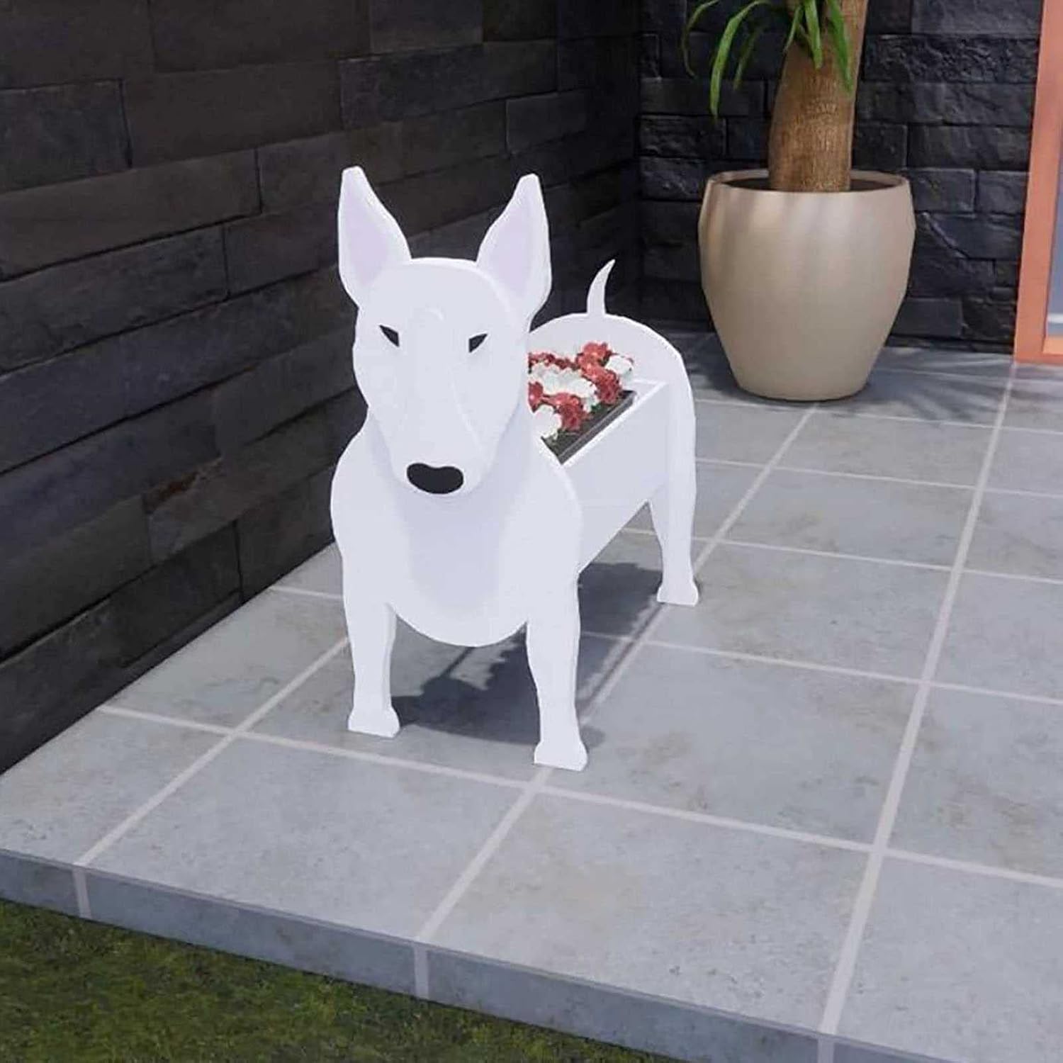 XOOFMASS Dog Planters for Outdoor Plants Cute Wooden Dog
