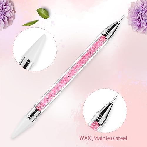 Miniatura 4 de Herramienta para recoger diamantes de imitación con 2 puntas de cera, herramienta de gemas de diamantes de imitación para arte de uñas, accesorios