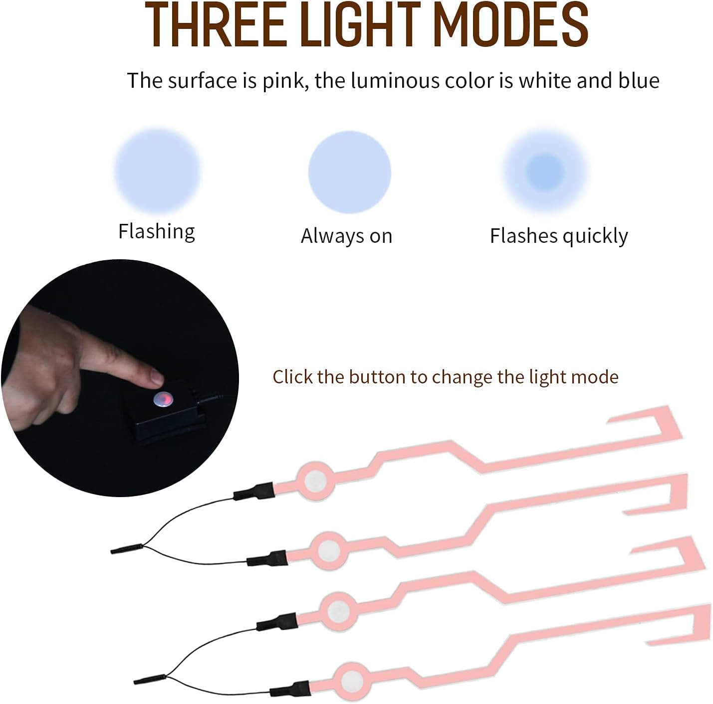 VideoPUP 2pcs Motorcycle Helmet Light Kit,White Helmet Cycling LED Sticker Light Night Riding Signal Helmet Light for Motorcycle Bike Helmet