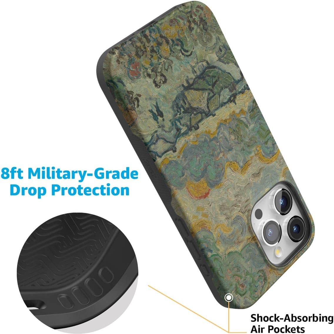 Casely iPhone 15 Pro Case | Van Gogh | Reminiscence of Vincent | Bold Protective Design | Compatible with MagSafe