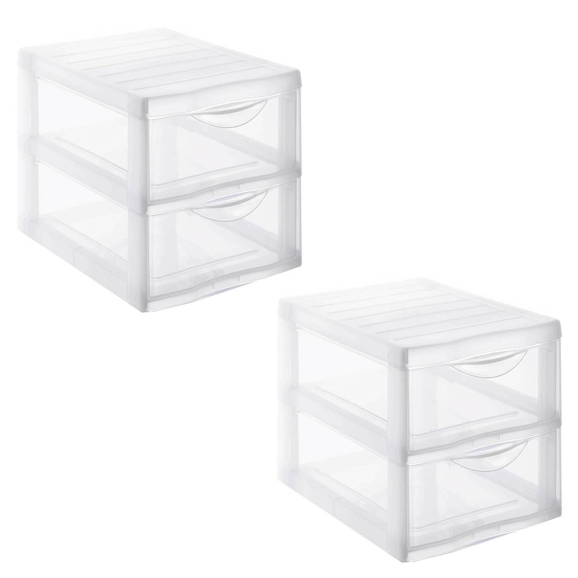 Sundis Orgamix, zestaw 2 sztuk przezroczystych plastikowych wież do przechowywania, 2 szuflad w formacie A4, wysokość 25,5 cm, możliwość nałożenia, idealne do przechowywania na biurko, zajęcia,