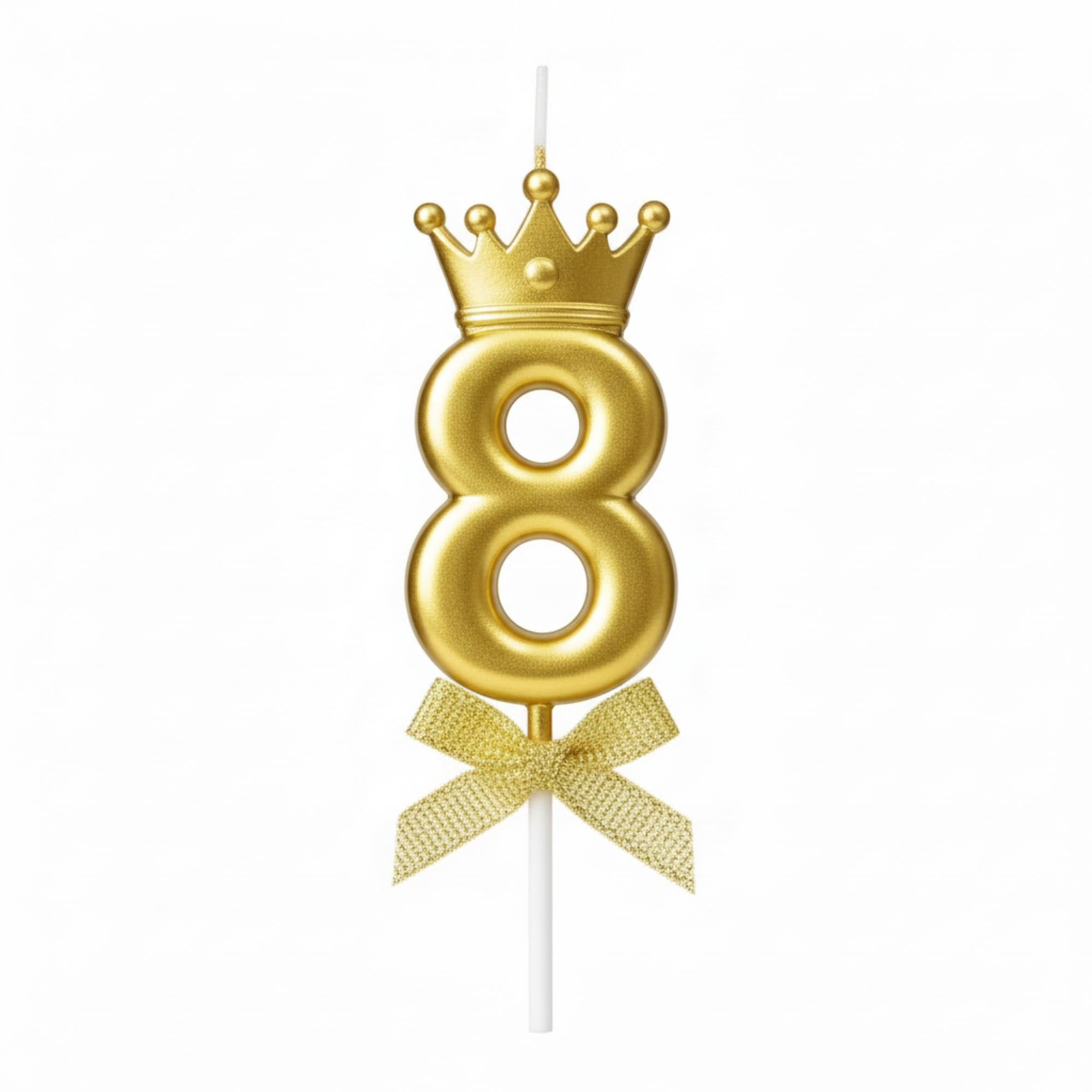 Gold Crown Birthday Candle - 3D Number 3 Cake Topper -17