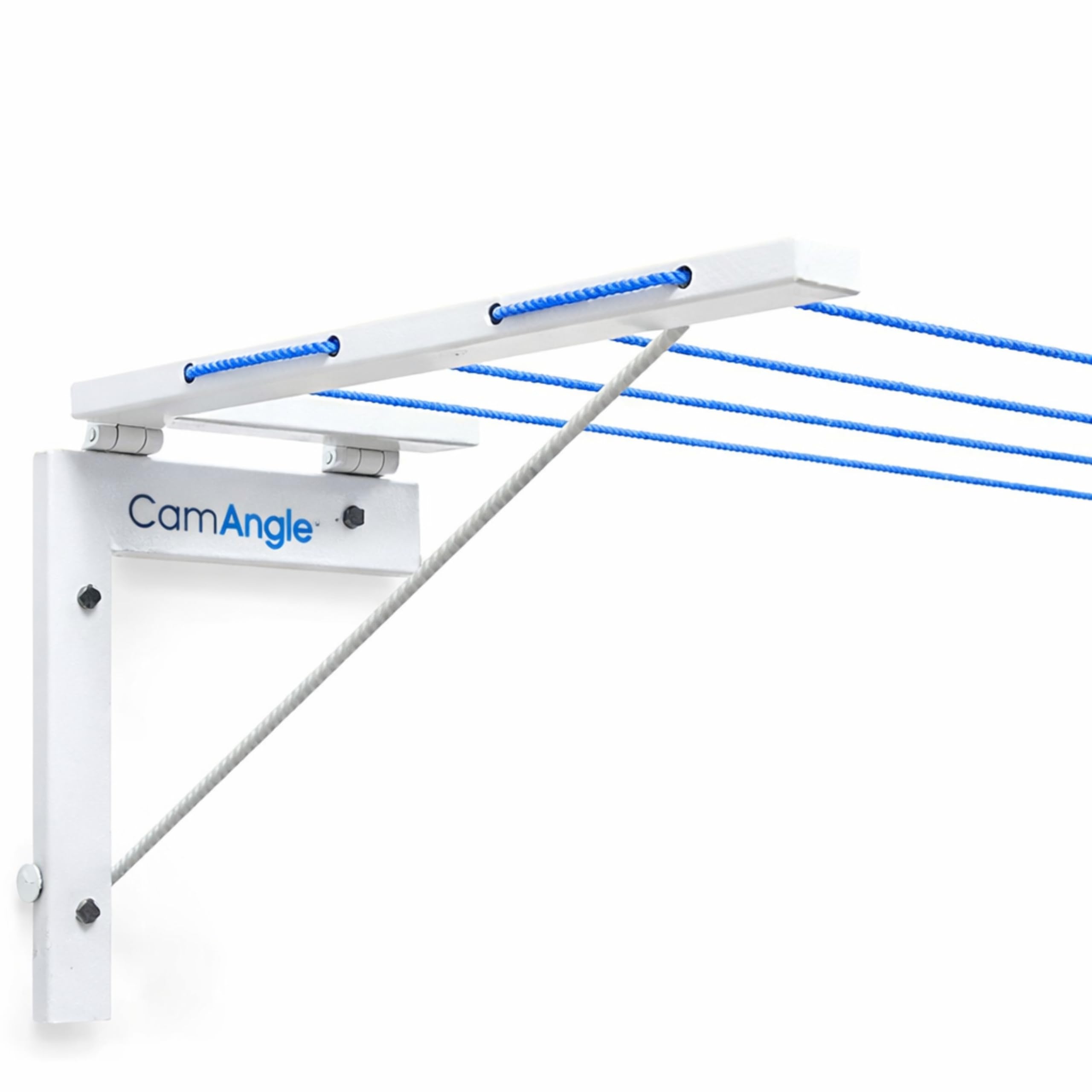 wall mounted cloth drying rack for balcony | collapsible folding space saving laundry drying stand | heavy duty alloy steel clothes drying hanger for home, bathroom & utility area (ivory)