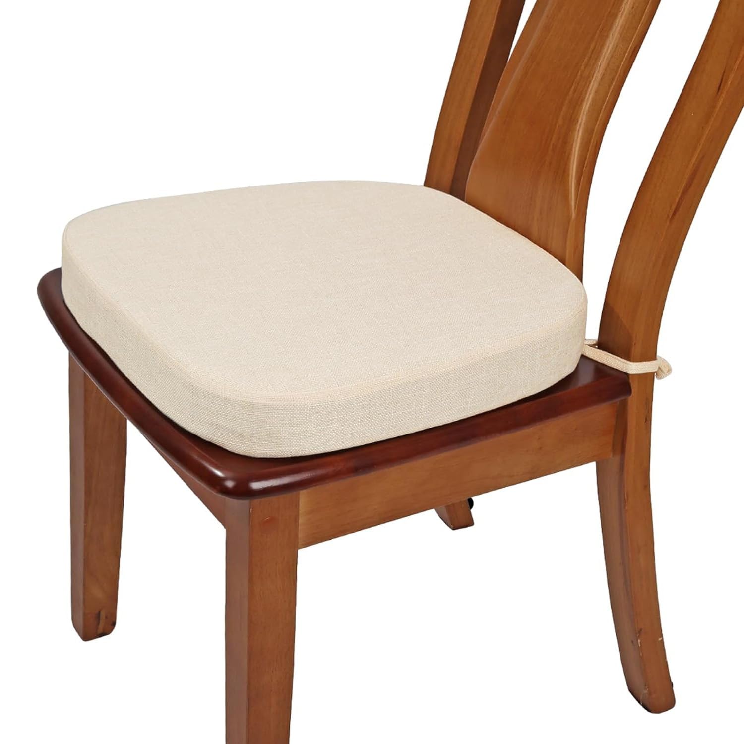 Holomaalahi Beige Soft Chair Pads Chair Seat Pads 50X50x3cm Chair Pads For Dining Chairs With Ties & Removable Cover