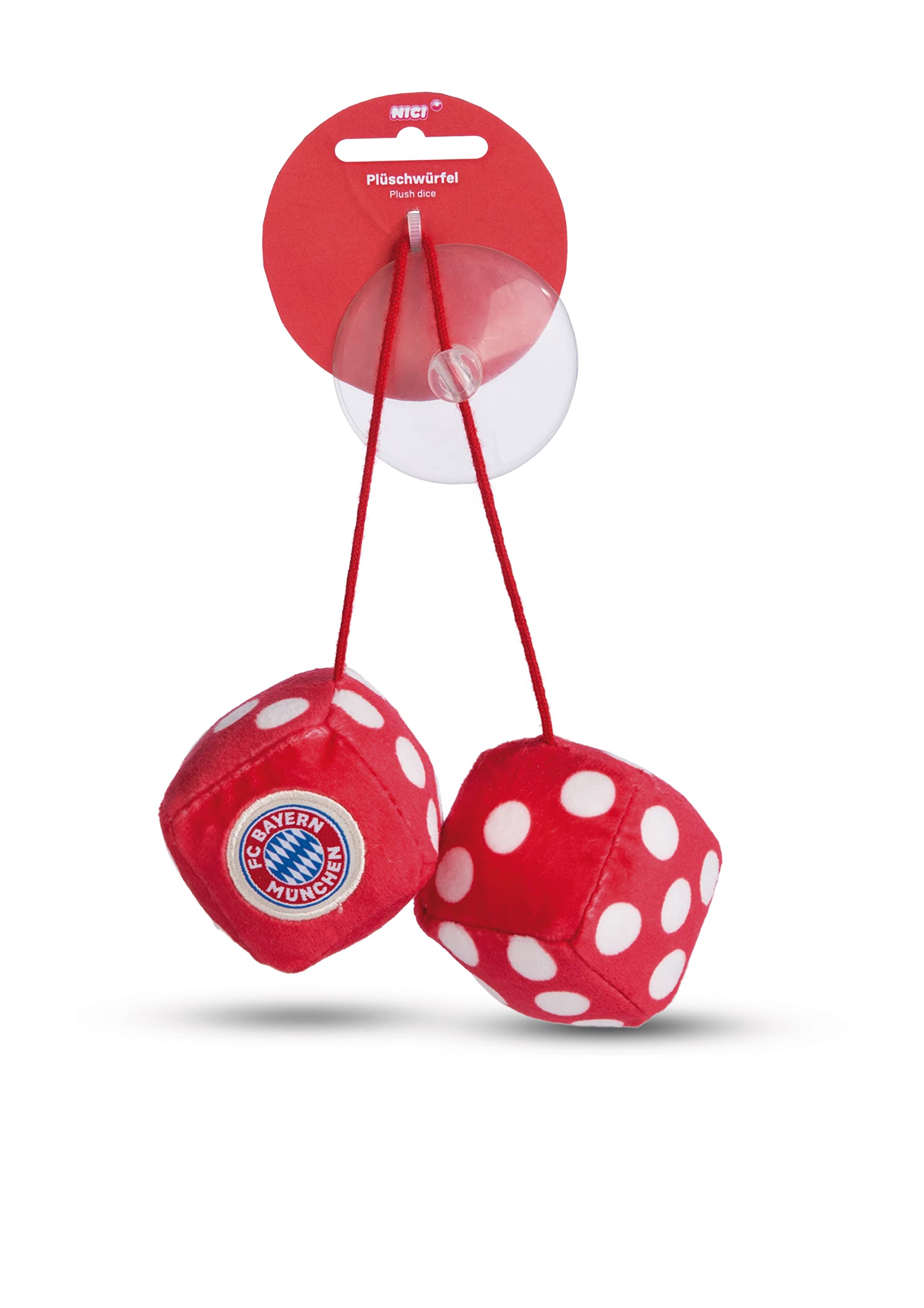 NICI Dés Pelucheux FC Bayern Ours Berni 4x4cm Rouge