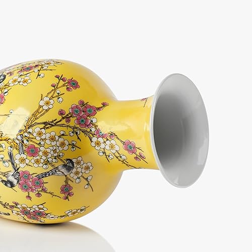 Miniatura 5 de Jarrones de cerámica de 14 pulgadas para flores, florero amarillo para centros de mesa