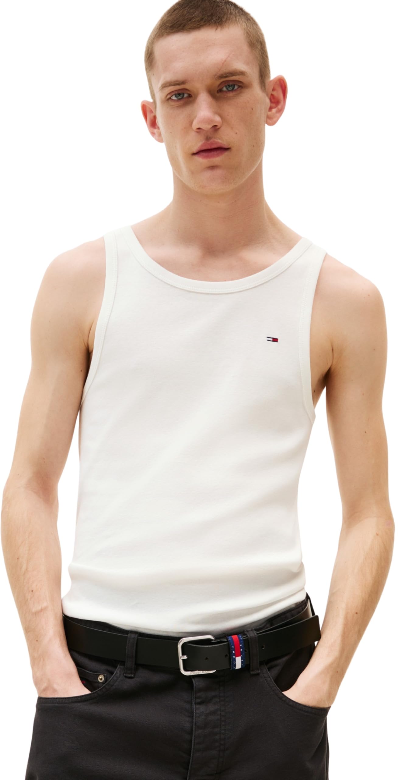Tommy Jeans Męskie koszulki TJM XSLIM 3-pak flag EXT DM0DM21782 Inne T-shirty, Multi (Ecru/Ecru/Ecru), XL, Multi (Ecru/ecru/ecru), XL
