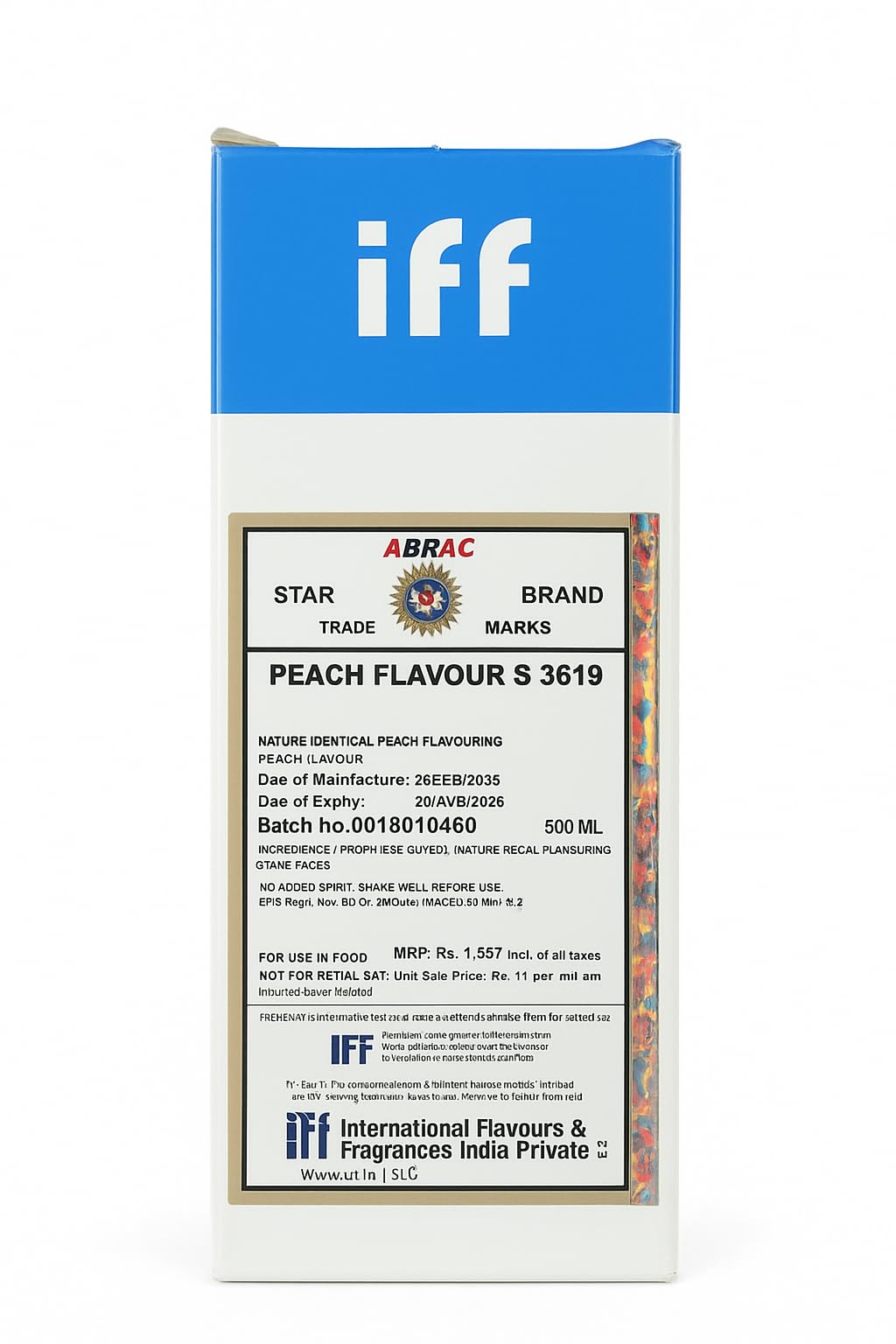 IFF Peach Flavour S 3619, Food Flavouring Essence | 500ml Premium