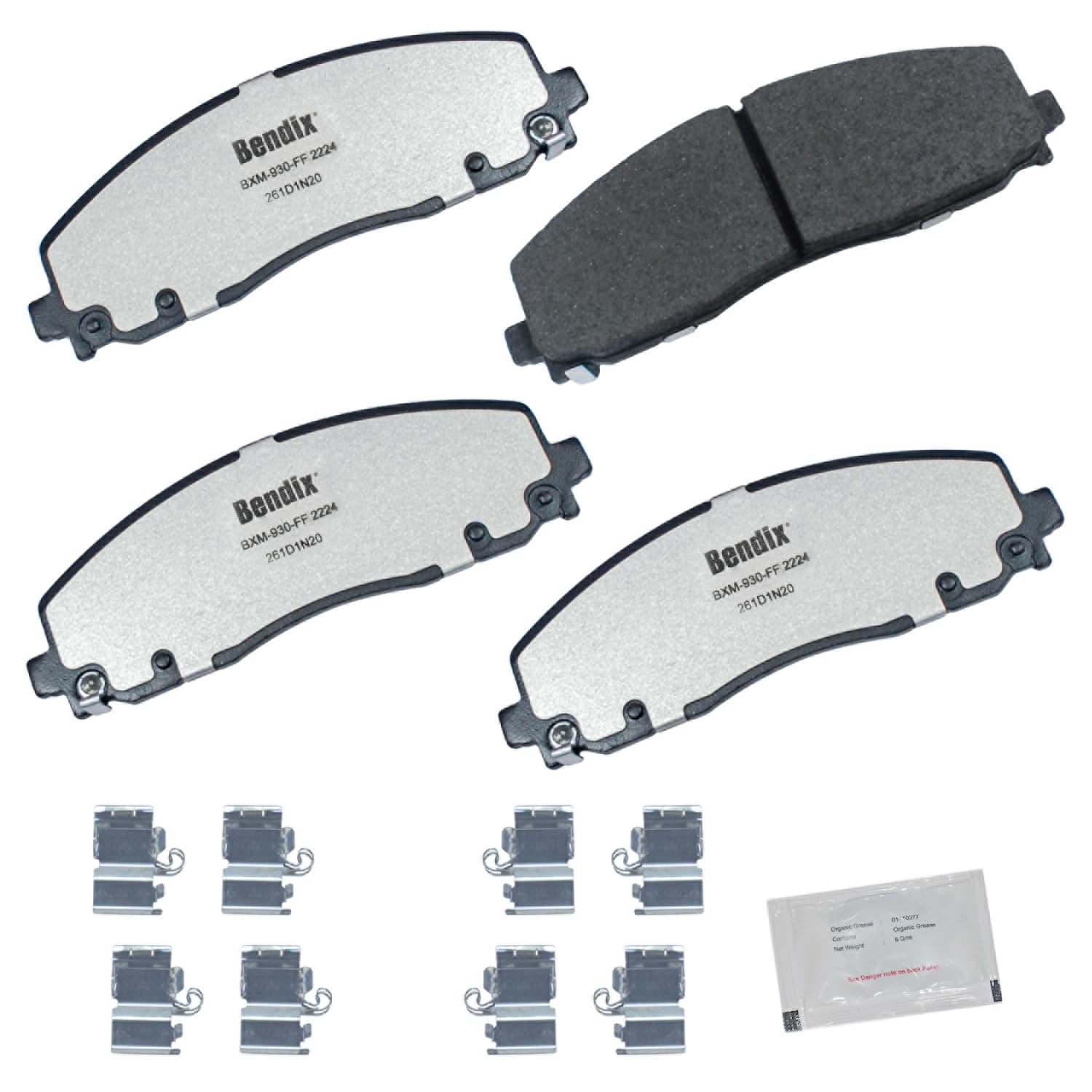 Bendix Fleet Metlok MKD2224FM Semi-Metallic Rear Brake Pads for Ram 3500 2023-2019, 4000 2020-2019