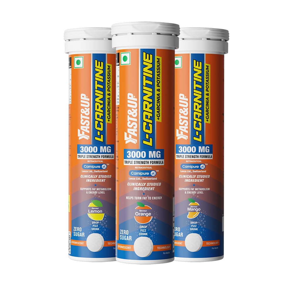 FAST&UP L-CARNITINE 3000 MG - Helps convert fat into energy, ADVANCED TRIPLE ACTION FORMULA, Carnipure™ Carnitine with added Garcinia cambogia and Potassium, Mango, Orange & Lime Lemon, Pack of 3-image-17