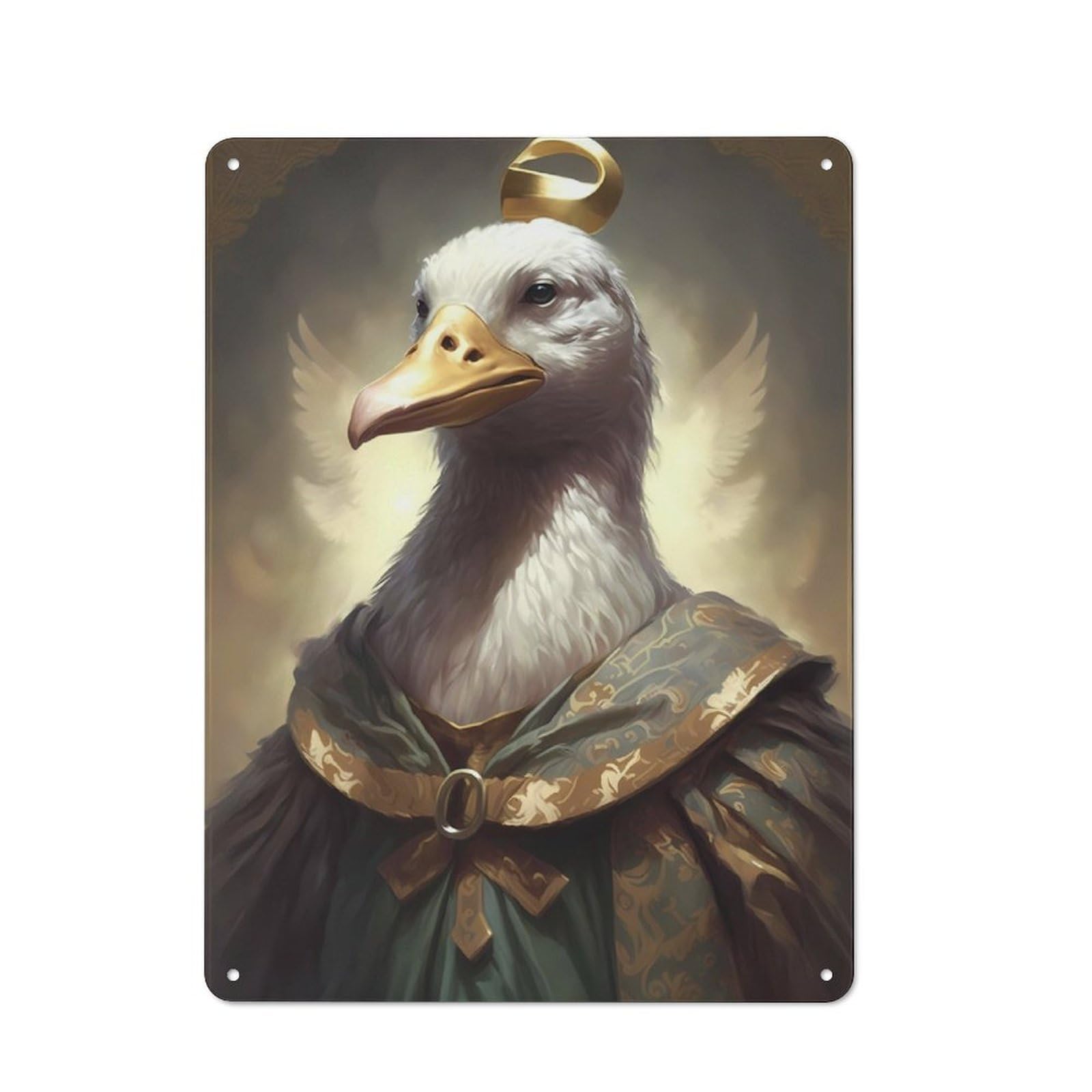 Junmoney Duck Mystical Creatures Rustic Tin Sign 40X30cm For Pub Or Café, For Collectors Building A Themed Wall Display