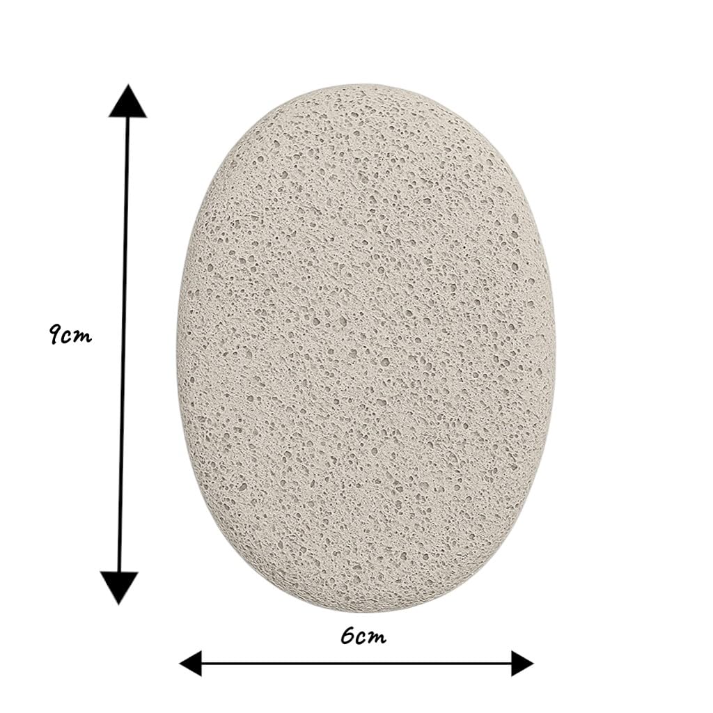 Terryshop74 Set 2 Pietre Pomice Naturali Ovali 9×6×3 cm – Rimuove Calli e Durezza Piedi e Mani – Delicate, Efficaci, 100% Naturali