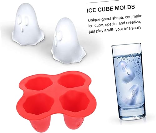 Miniatura 3 de Moldes para cubitos de hielo fantasma, bandeja de hielo de silicona, bandeja de hielo de silicona para gelatinas, moldes de hielo fantasma, moldes