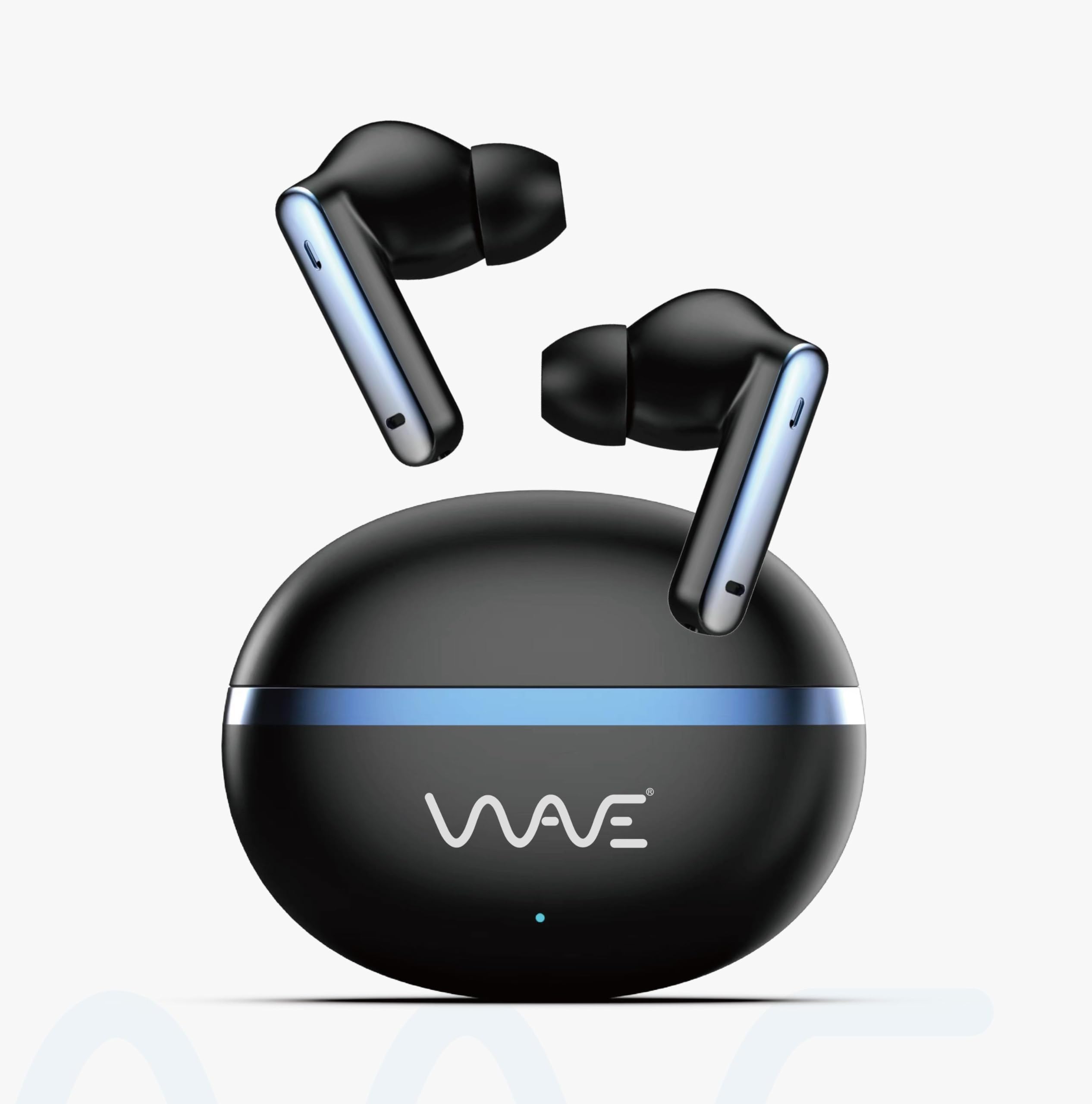 The WAVEWireless Earbuds SKY10,Bluetooth 5.4 Headphones,ANC ENC Wireless Earbuds Active Noise Cancelling Headset,5 Hrs Playtime 5 Hrs Call Time, Fast Charging Headphone - Black.