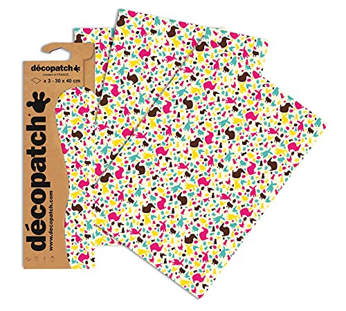 Décopatch – Ocio creativo – Paquete de 3 hojas iguales para pegar