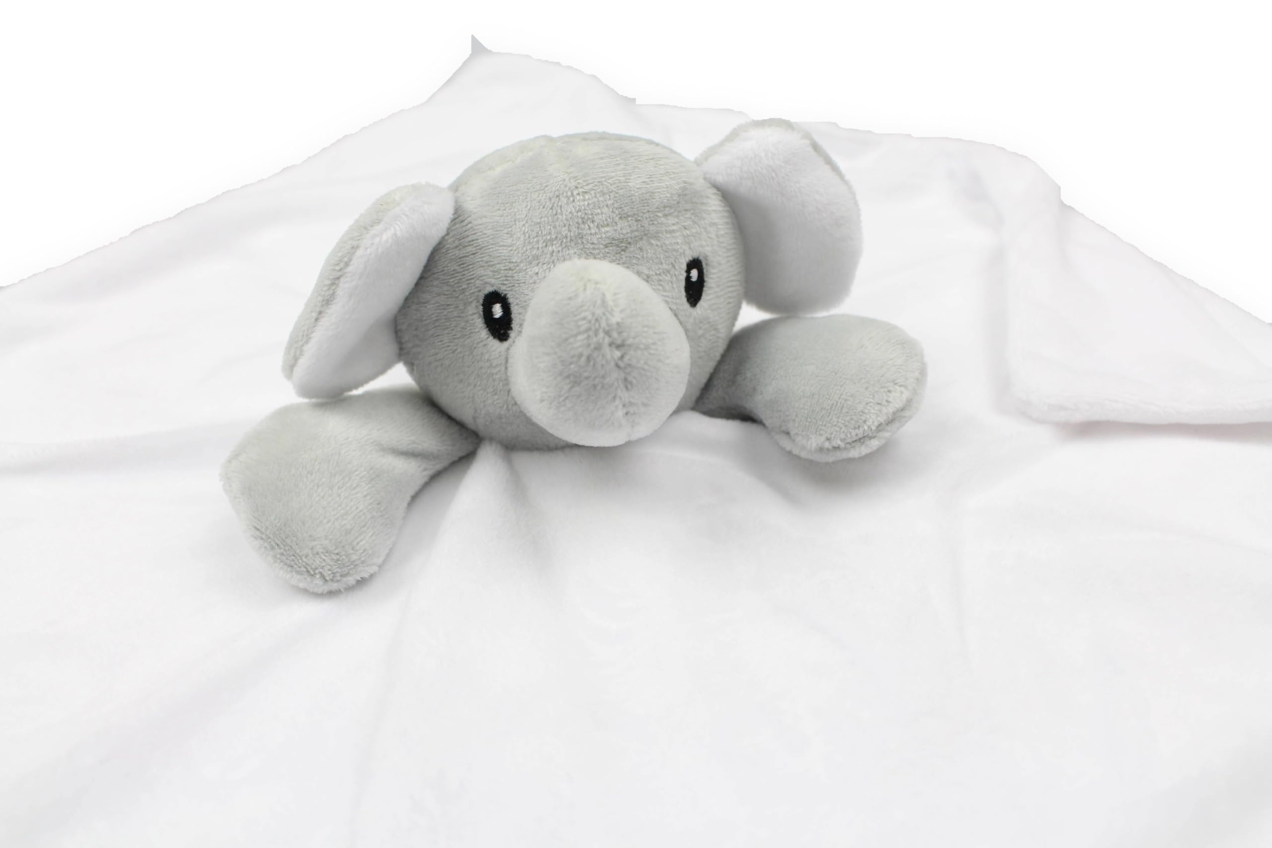 Pure & Soft Mink Baby Elephant Snuggles Comforter Super Soft Ideal for New Baby Gifts and for Peaceful Sleep (White) - Image 4