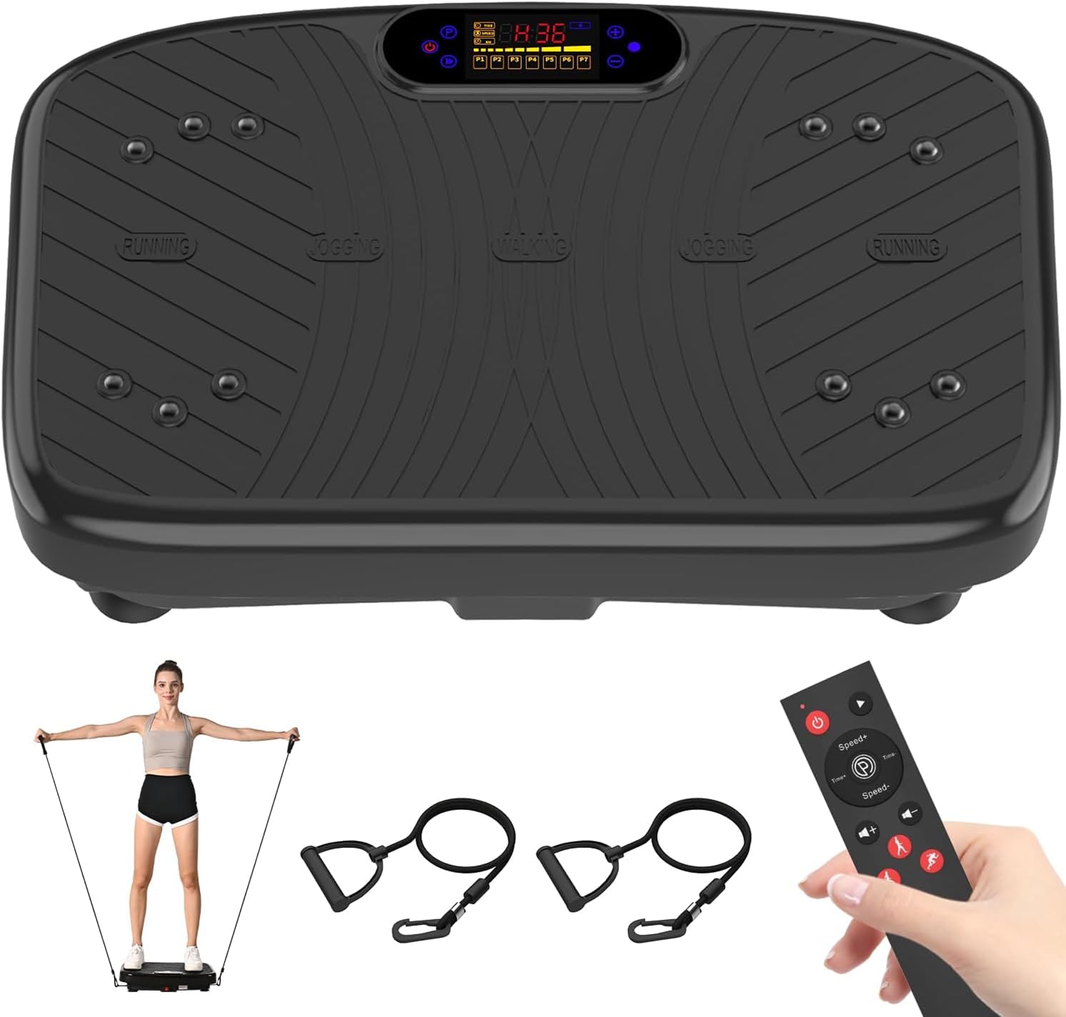 Vibration Plate Exercise Machine Vibrating Plate Platform for Lymphatic Drainage with 200 Adjustable Speeds Power Vibration Plate for