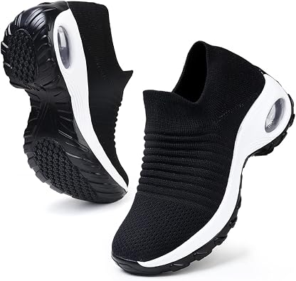HKR Women Walking Shoes Comfortable Slip On Sneakers | Breathable Mesh Upper, Arch Support & Cushioned Insole, Non-slip Rubber Outsole, Lightweight