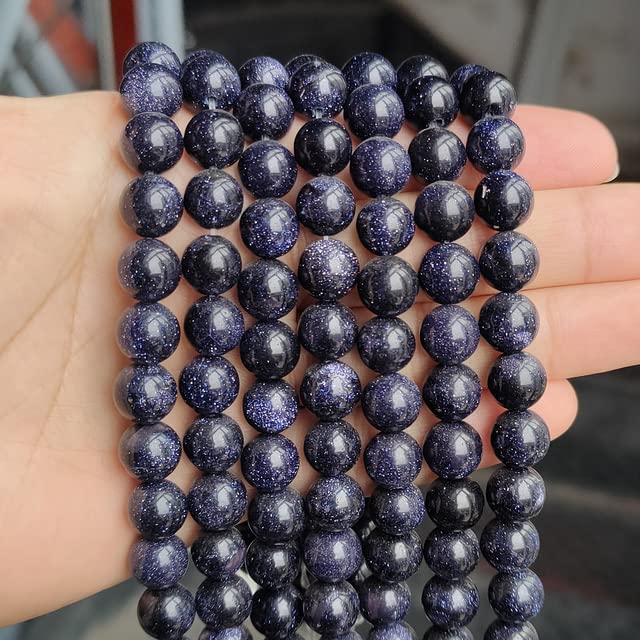 45 stili Perle di pietra naturale 4 6 8 10mm Agate laviche Ametiste Perline rotonde per la creazione di gioielli Braccialetti fai da te-Perline turchese, 8 mm circa 46 pezzi
