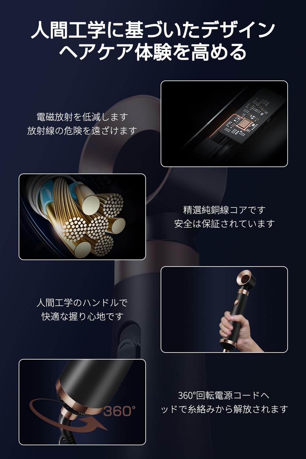 Amazon.co.jp: 【5in1 多機能】VORAGA ドライヤー 大風量 速乾 ヘア