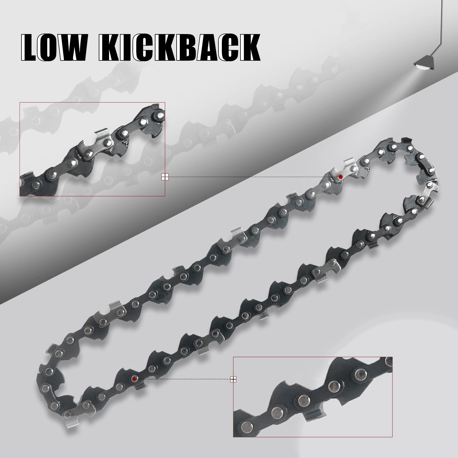Cadena de motosierra de 5 pulgadas para Worx WG324, semicincel de 5 pulgadas para Worx WG324.9, FASTCRAFT 2020X-L (2 cadenas)