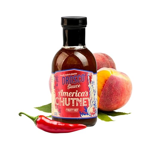 Drosco Sauce Chutney de frutas sudafricanas hecho a mano, añade sabor y especias a la carne molida, miel caliente y alas de pollo, ideal para
