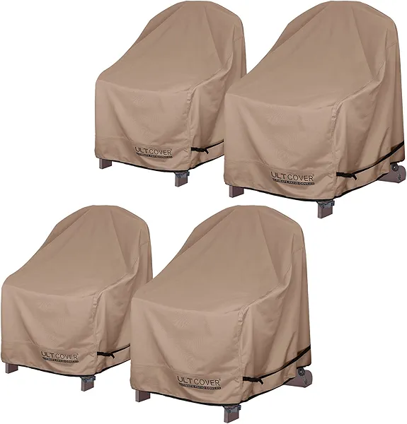 ULTCOVER Waterproof Patio Adirondack Chair Cover 4 Pack for Outdoor Chair Size Upto 32W x 35D x 36H inch
