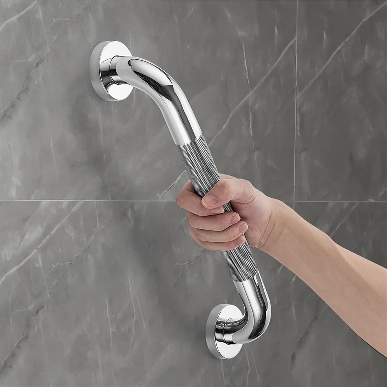2 barras de agarre antideslizantes de acero inoxidable para baño, instalación sin taladrar, resistente