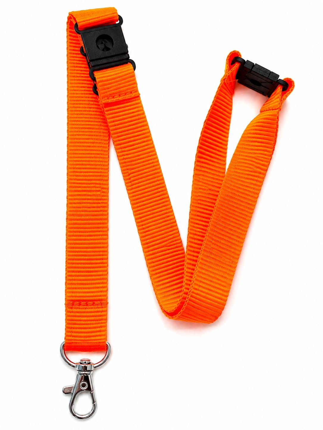 Neon Lanyards with Triple Safety Breakaway, 3 Point Breakaway Feature, Bright Colours (2, Neon Orange)