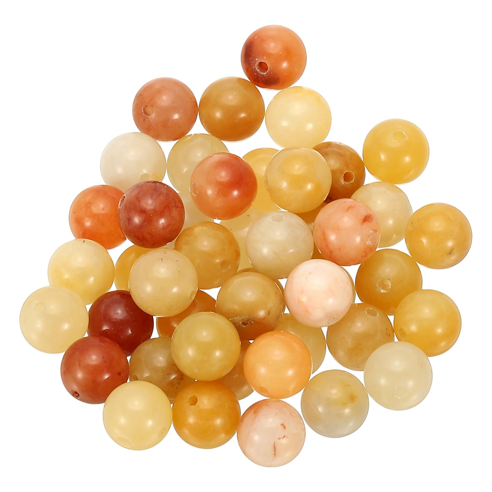 PATIKIL 45 Pcs 8mm Mixed Yellow Aventurine Beads, Round Natural Crystal Gemstone Beads Smooth Stone Beads Jade Loose Beads for Bracelet Necklace Jewelry Making DIY