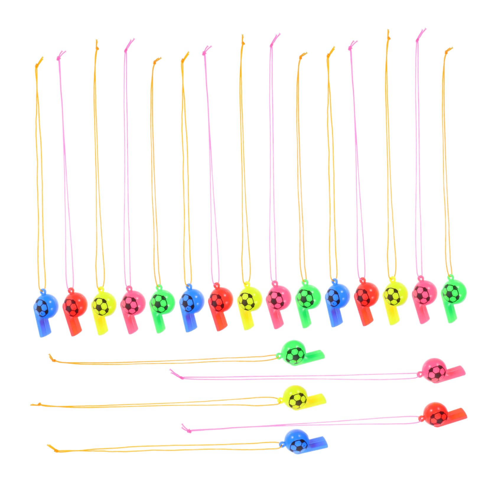 KOMBIUDA 24Pcs Soccer Whistle Plastic Referee Whistles for Training Parties and Camping and Party Favors for Games Festivals and School Events