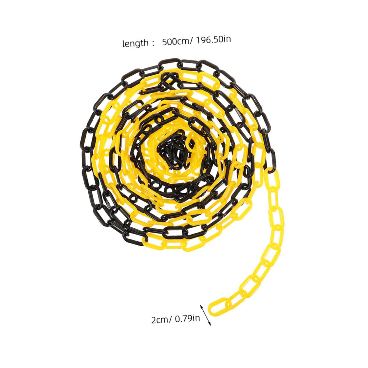 Cabilock Long-Lasting Plastic Safety Chain 2pcs Barrier Chain for Road Cones Traffic Control 5m Link