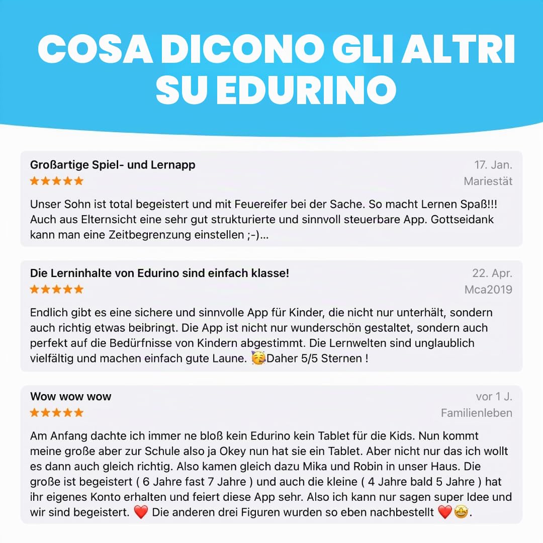Edurino® Robin,Set per principianti con numeri e quantità a partire da 4 pollici, con pennino capacitivo, apprendimento giocoso dei numeri, giochi educativi a partire dai 4 anni