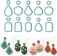 ACRNIGHEET Geometric Polymer Clay Cutters: 10 Sets, 20 Shapes for Earrings & Jewelry Making Kit with Storage Box