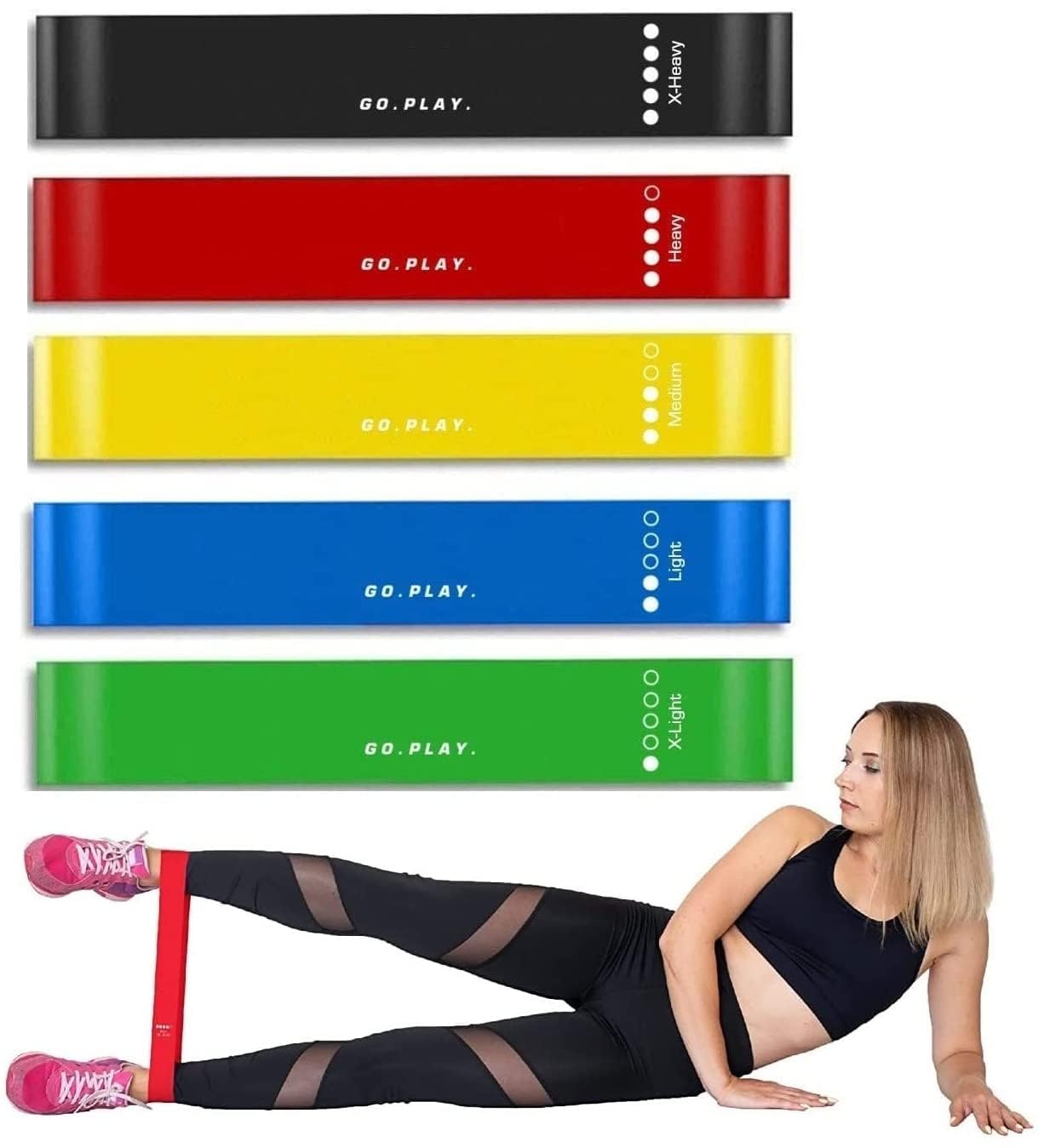 PROTON PLUS™ Mini Loop Resistance Bands for Men and Women – Set of 5 Natural Latex Resistance & Stretch Bands – Multiple Resistance Levels – Durable Exercise Bands for Home Workout, Yoga-image-5