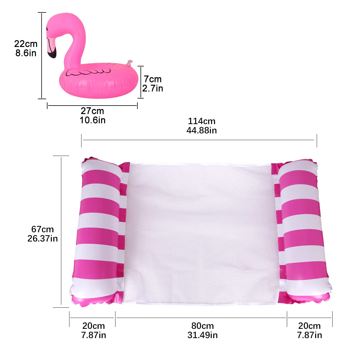 2 Pezzi Materasso ad Aria Piscina Acqua Amaca con 2 Pezzi Gonfiabile Porta Bevande, Gonfiabile Nuoto Letto 4 in1 Acqua Amaca Salotto Sedia Piscina Salotto Amaca Gonfiabile Piscina