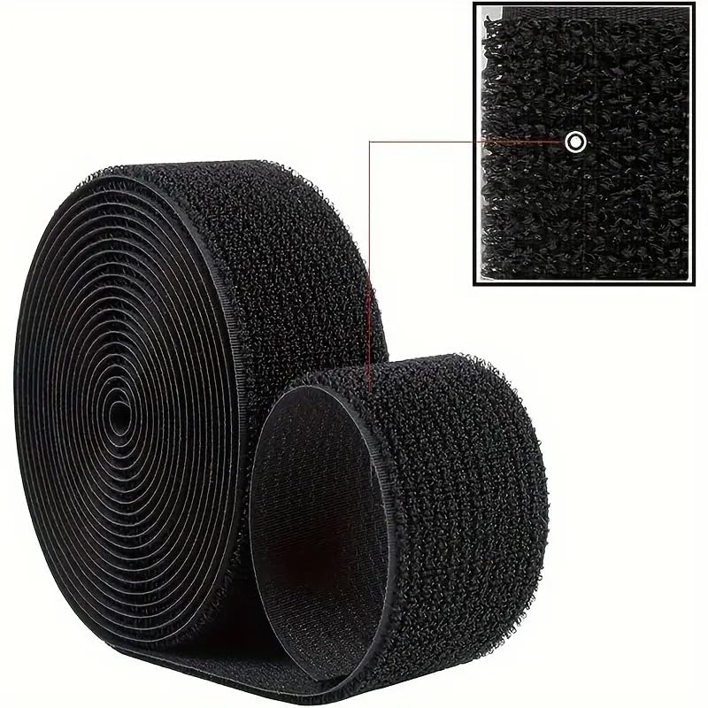 FYCAN 5m Vellcroo Strap with 25 Buckles,Freely Cut to Size, Vellcroo Cable Ties, resealable Vellcroo Straps, 2 cm Wide Cable Vellcroo Ties for Cables, Wires, Hoses Hook and Loop Straps -Black 4