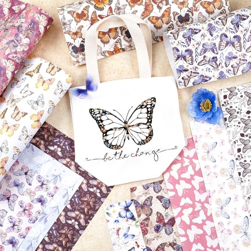 Tintnut Papel de transferência de sublimação padrão borboleta - 12 folhas 30,5 x 25,4 cm, folhas de