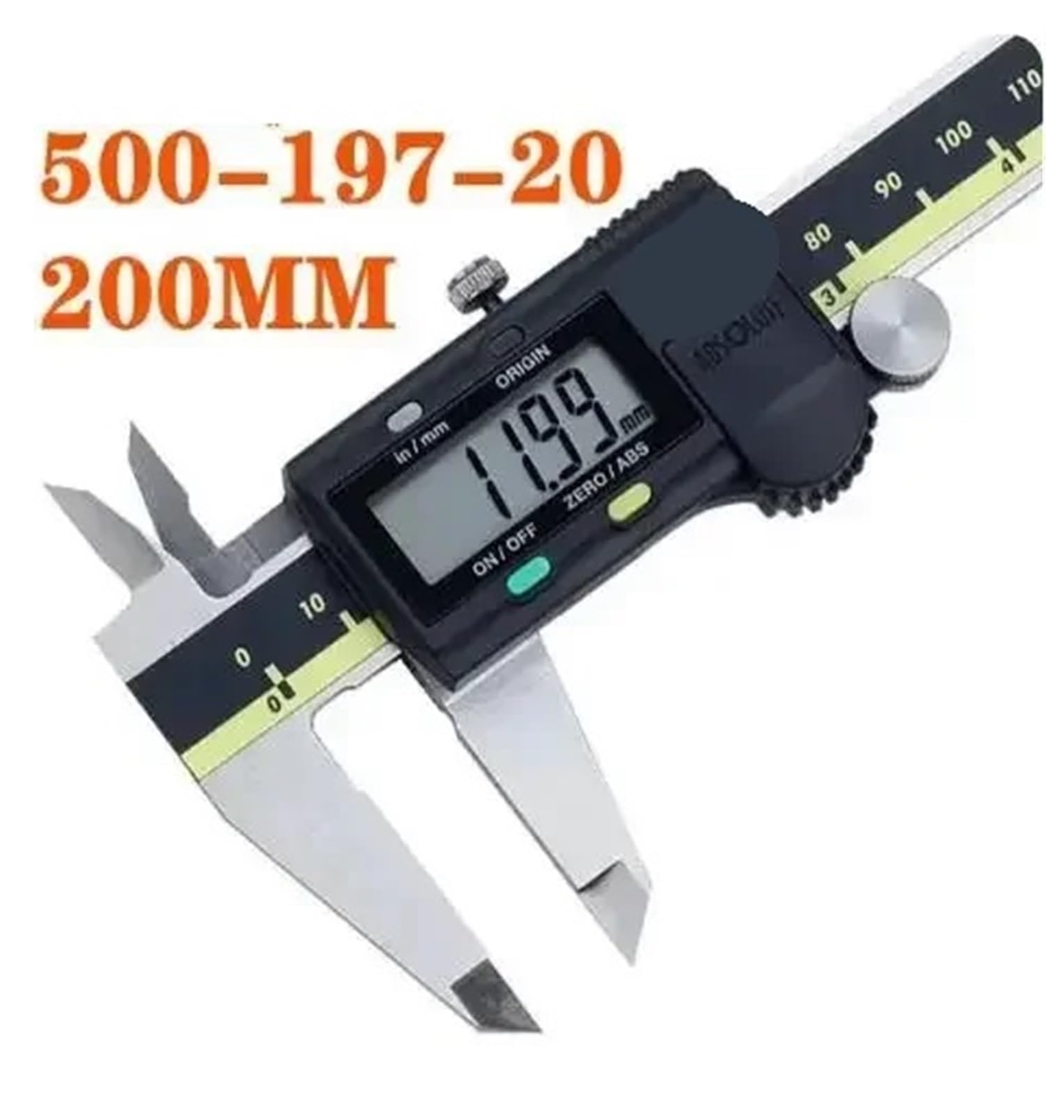 Suwmiarka cyfrowa z noniuszem 150 mm 8 cali elektroniczna stal nierdzewna 1 sztuka (200 mm 500-197-20)