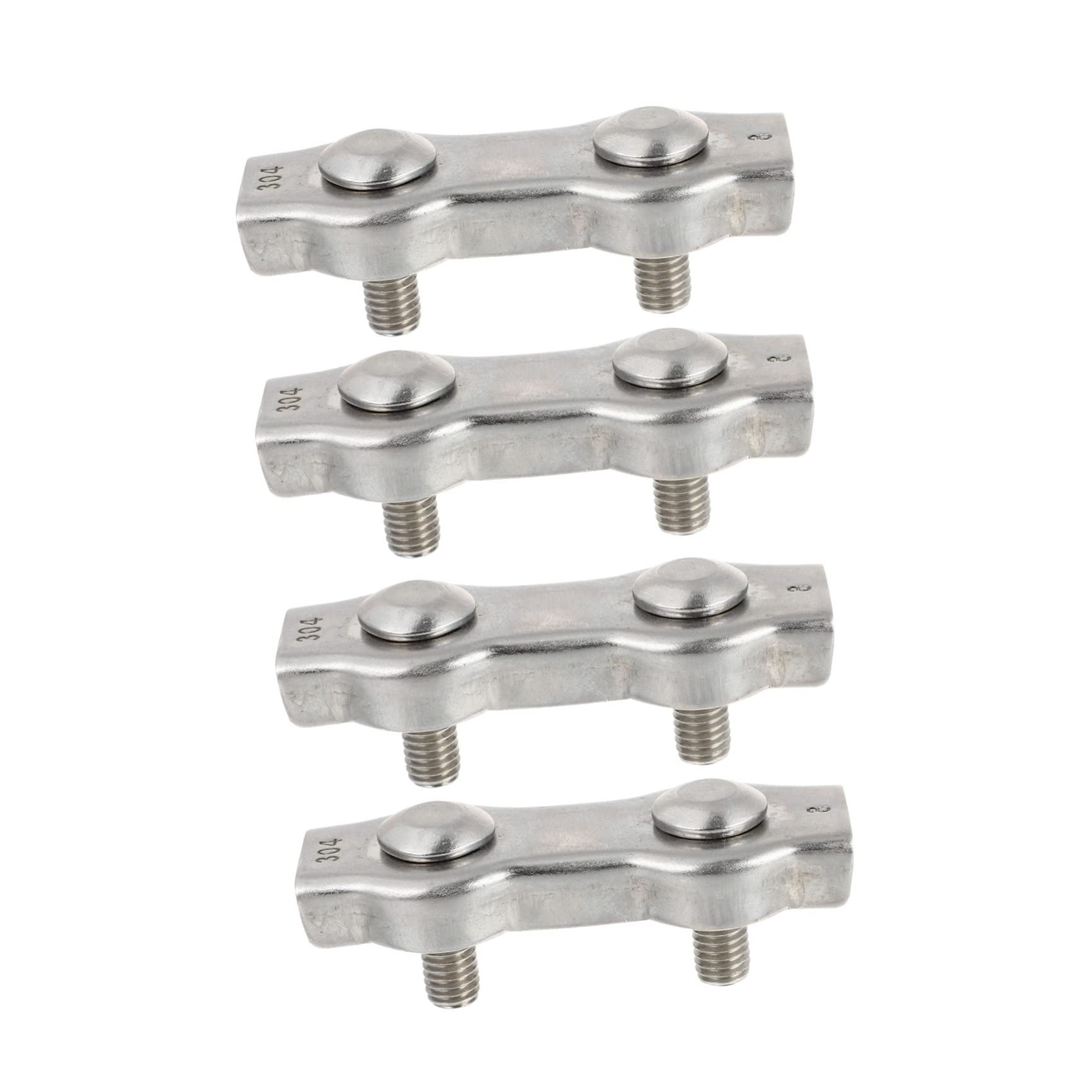 Garneck 4pcs Steel Cable Clips Wire Rope Clamps Flat Wire Rope Clips Fastening Clamps for Accessories