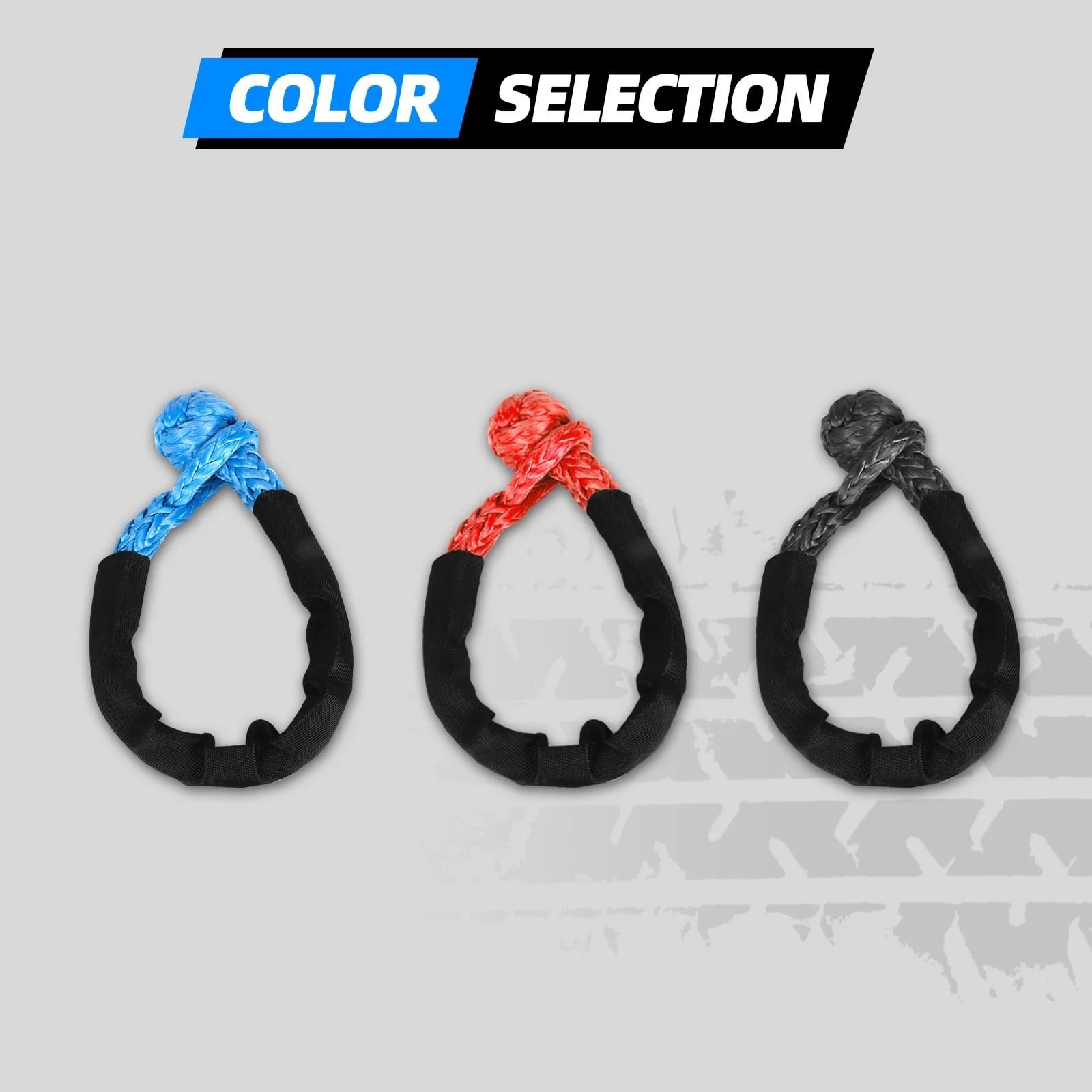 Cuerda de Remolque para Coche Grillete Suave de Alta Resistencia de 41000 Libras, Cuerda sintética Todoterreno, Correa de grillete de Remolque 4X4 con Funda Protectora para camión(Black)