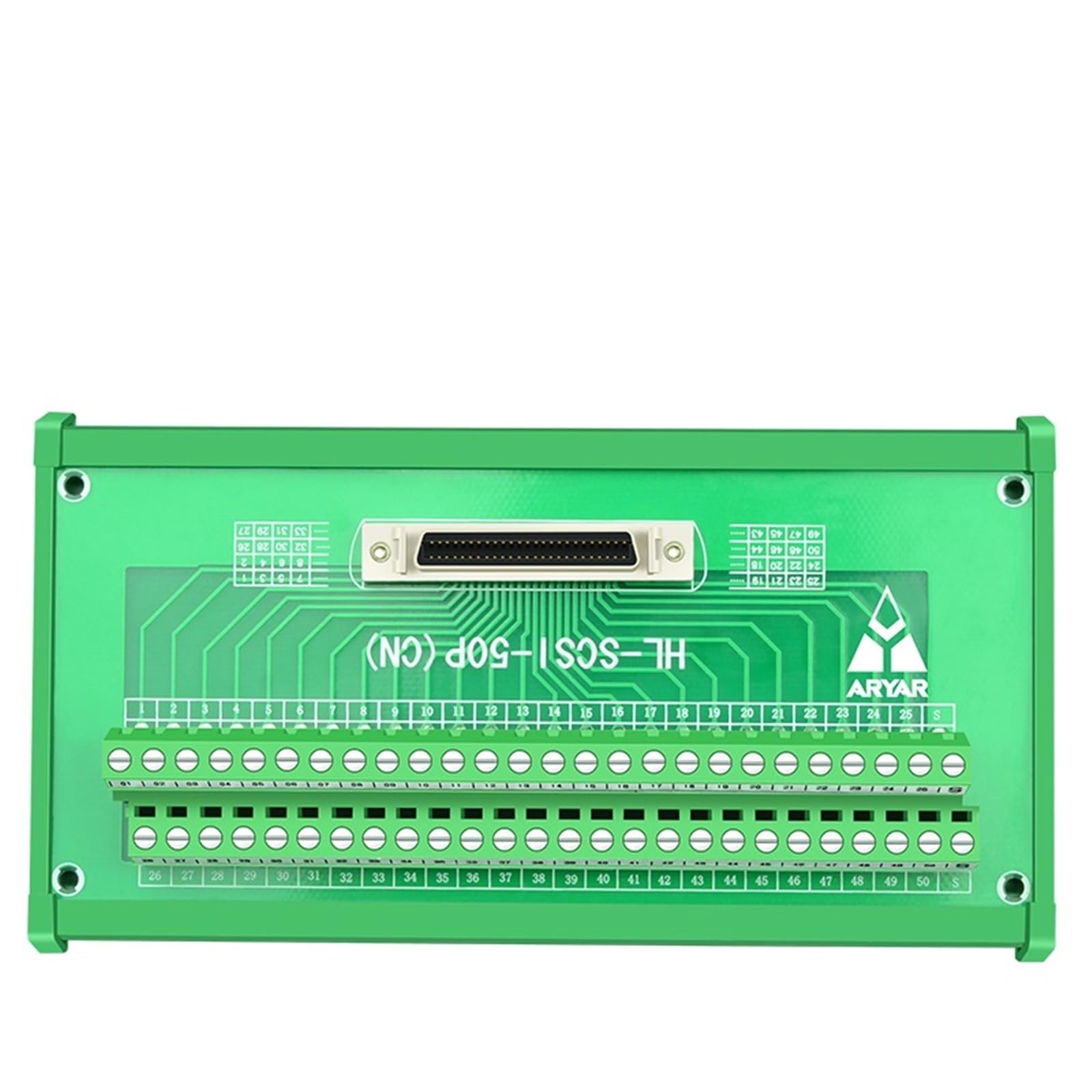 Connettori a morsettiera a vite, Circuito di terra su guida DIN 50 PIN SCSI50 CN1 Morsettiera IO for servomotore e servoazionamento(HL-SCSI50-MM-2M)