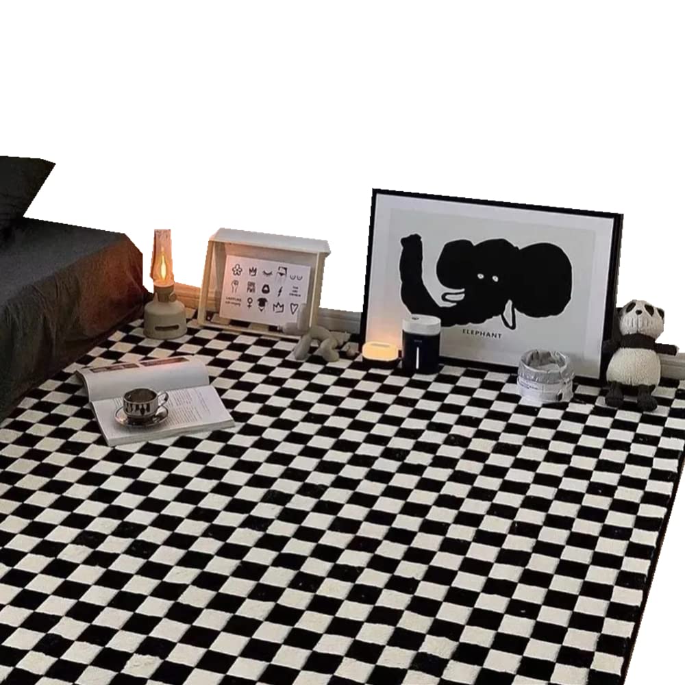 Amazon.com: Classic Retro Black and White Checkered Rugs for