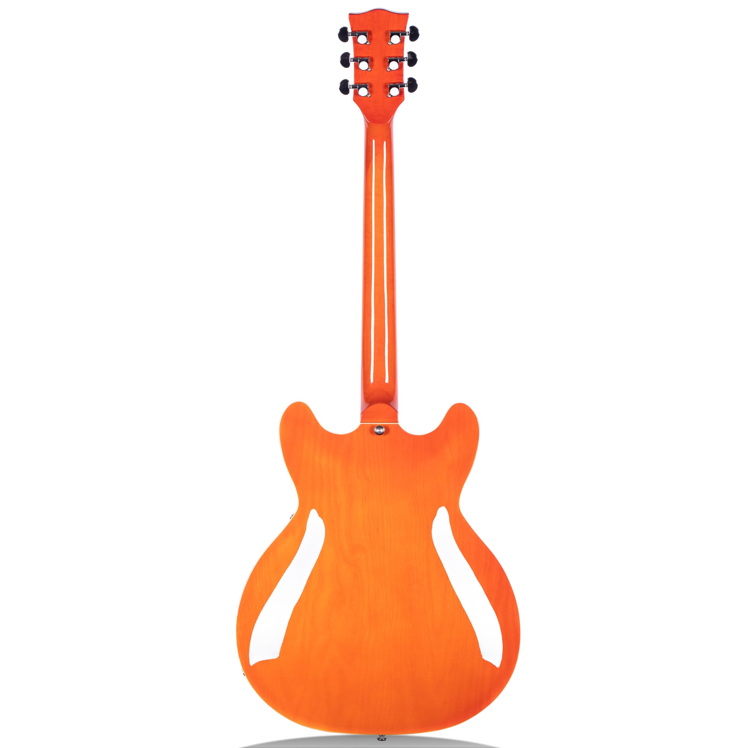 Redid Semi-Hollow Body Electric Guitar RD-100 Jazz Guitar with F-Hole,Maple neck,humbucker Pickups(Orange)