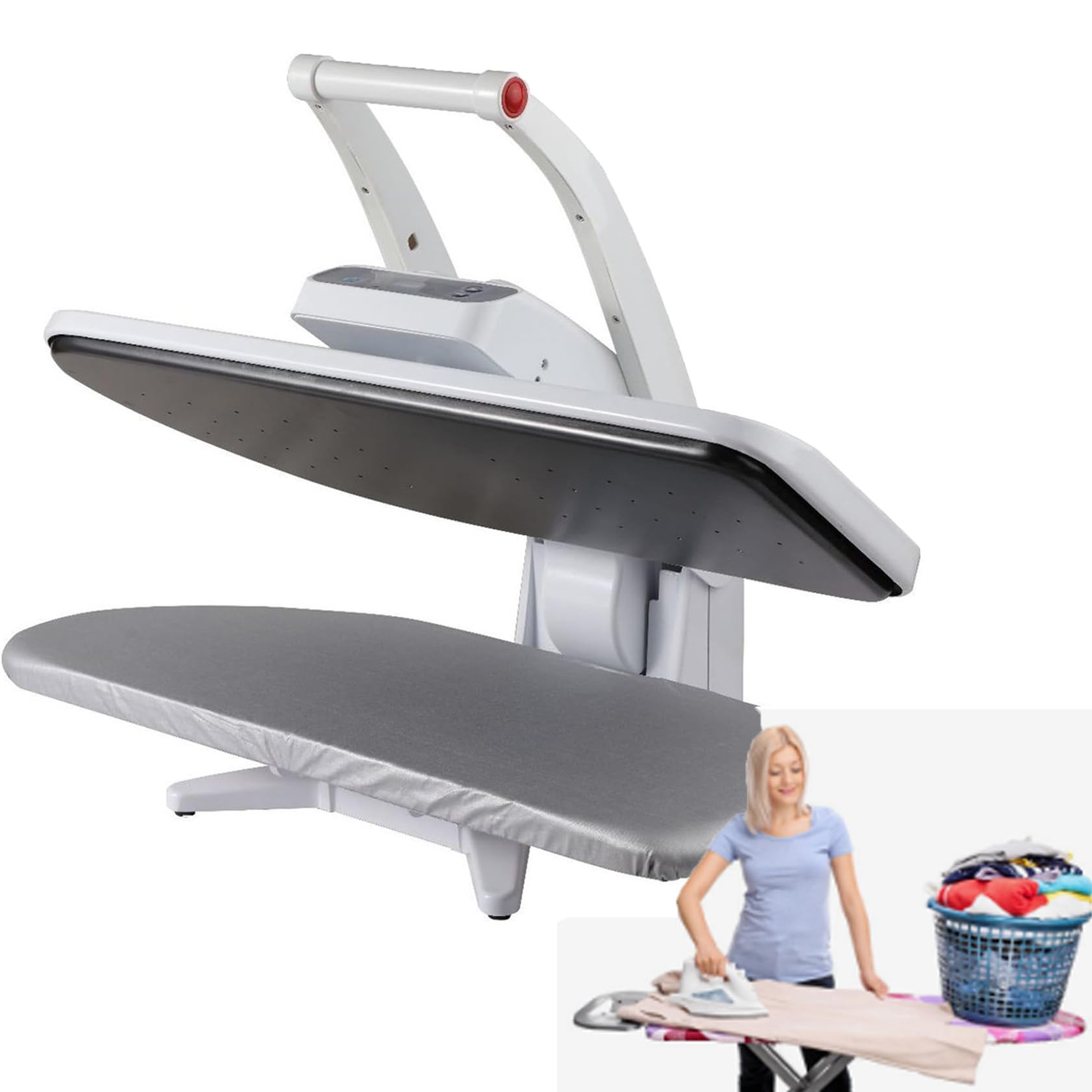 Prensa de vapor para planchado de alta potencia - 1800W con soporte, gran área de planchado, presión de 50 kg para un planchado eficiente