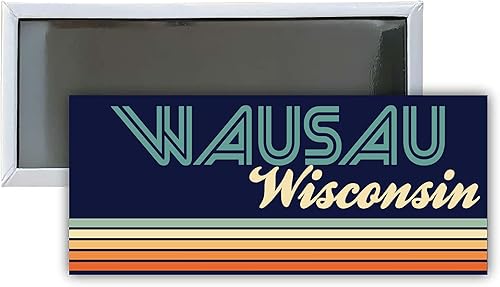 Wausau Wisconsin Souvenir - Imán rectangular para nevera (4.75 x 2 pulgadas), diseño retro