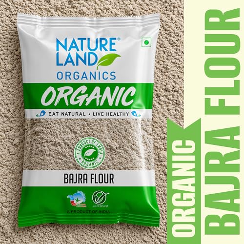 Image of Natureland Organics Bajra / Pearl Millet Flour 500 Gm - Organic Flour