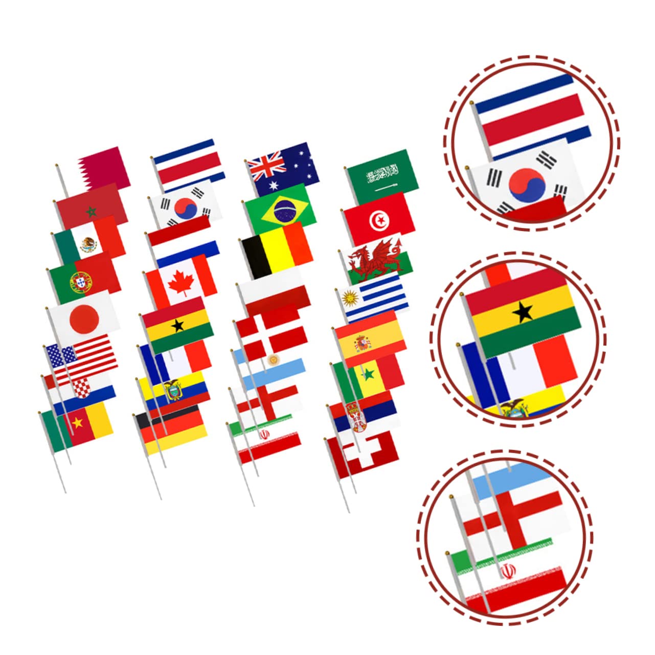 GAROZATION Handheld Fahnen Set - 9 Stück Polyester Flaggen