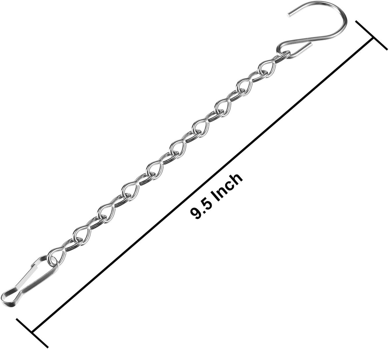 12 Pack 9.5 Inch Hanging Chain Garden Plant Hangers for Bird Feeders, Billboards, Bird Houses, Planters, Chalkboards, Lanterns, Wind Chimes, and Decorative Ornaments (Silver) - Image 2
