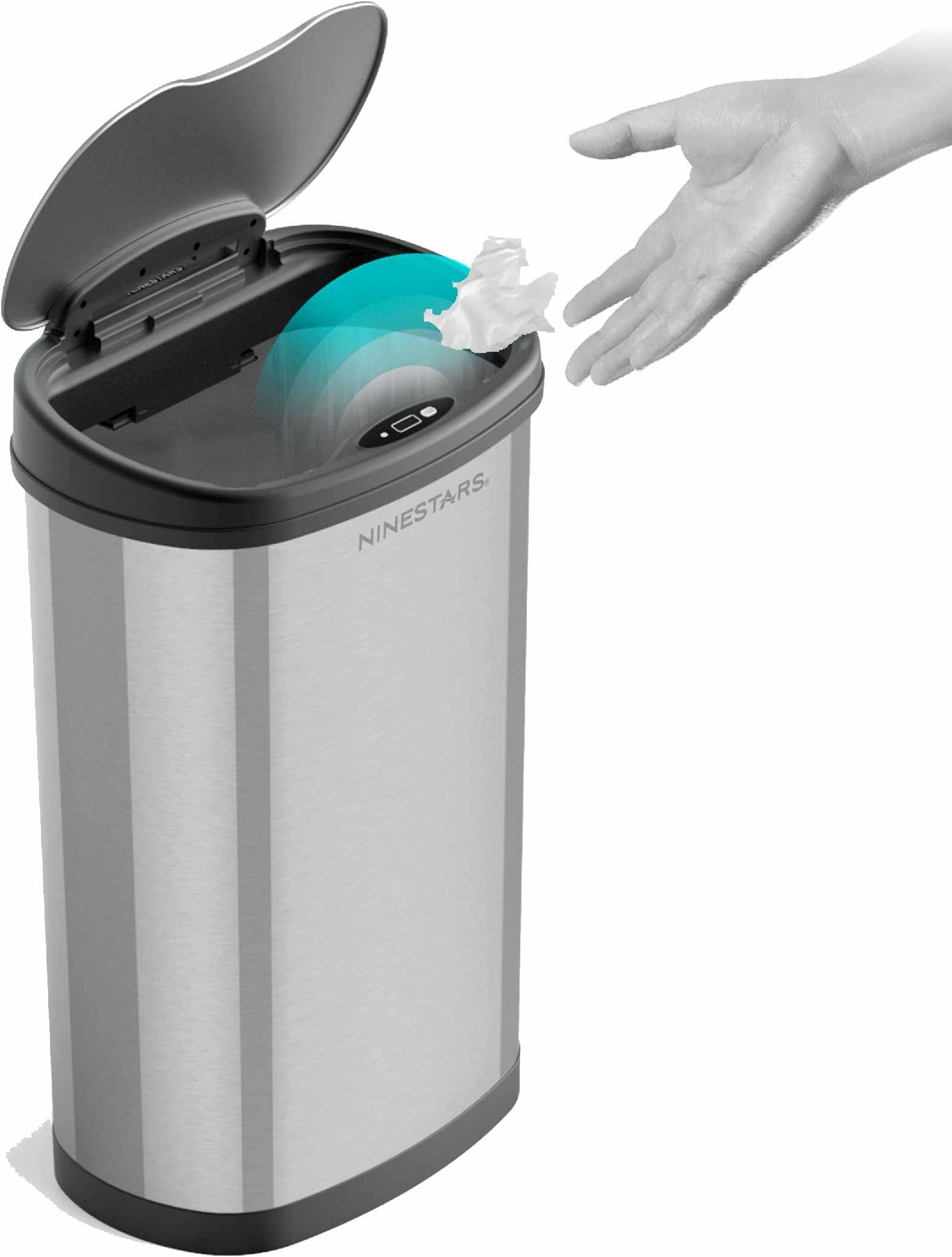 Ninestars DZT5013R Touchless Stylish Motion Sensor Dustbin with Lid